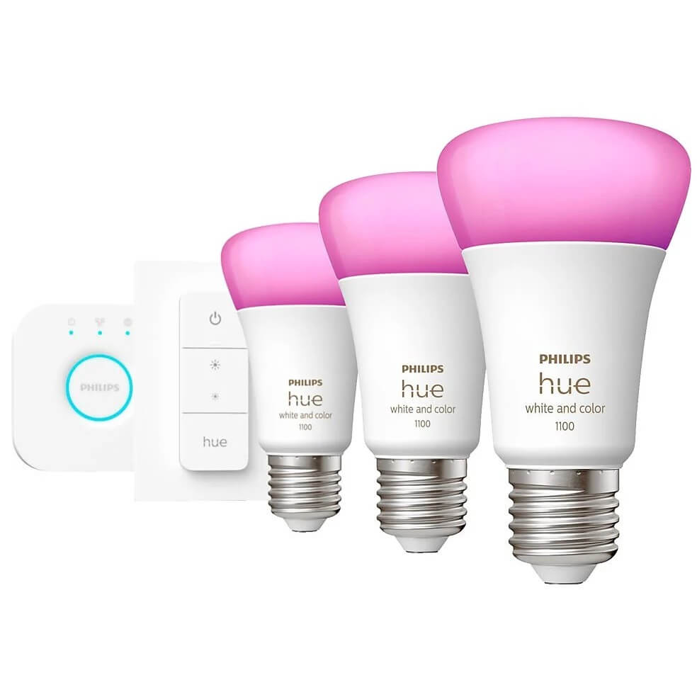 Hue Bundle mit Bridge, Dimmschalter & drei Leuchtmittel