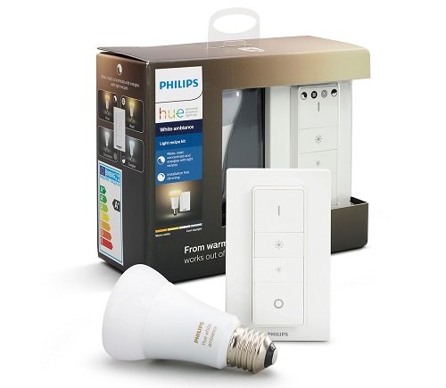 Philips Hue White Ambiance E27 mit Dimmschalter Meethue
